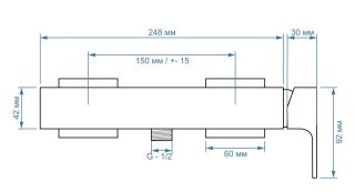 Смеситель для душа Paini Grazia 21PZ511 чёрный матовый
